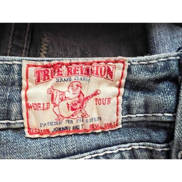 True Religion Women's Size 29W x 33L Johnny Big T Jeans Made In USA Y2K - Picture 4 of 12